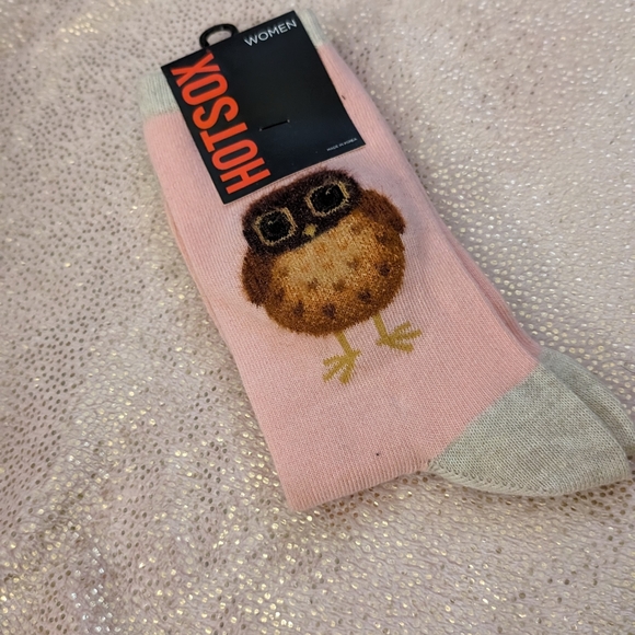 Accessories - Zero Hoots Given Owl Women's Crew Socks Size 9-11 Blush Hot Sox Fashion New